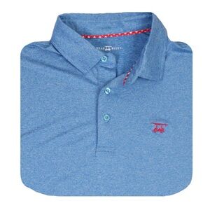 Youth Boys Bald Head Blues Albatross Polo in Heather Regatta Blue, Wicking,sz 10